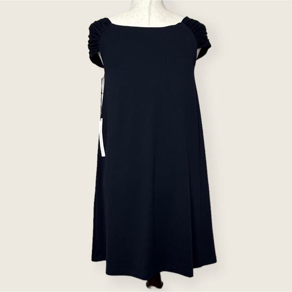 NWT | Susana Monaco | Gathered Shoulder Flare Dress | Black | Small - Picture 2 of 10